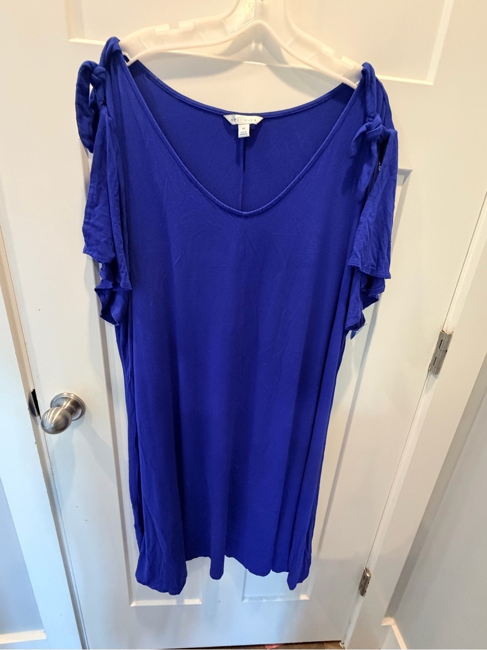 Boutique+ Royal Blue Cold Shoulder Tunic Top Plus Size 3X
